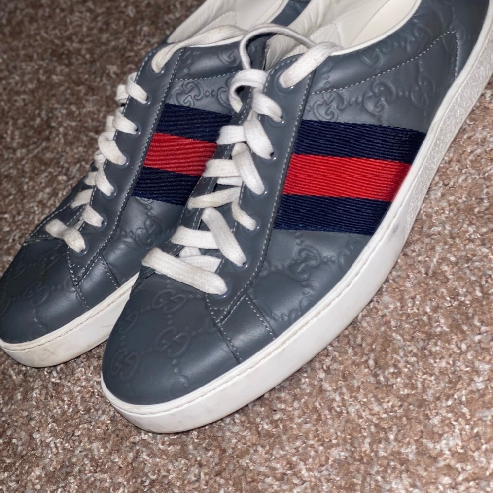 Gucci Unisex Gray Sneaker USED - Picture 8 of 10